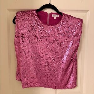 IC Collection Fuchsia Sequin Blouse